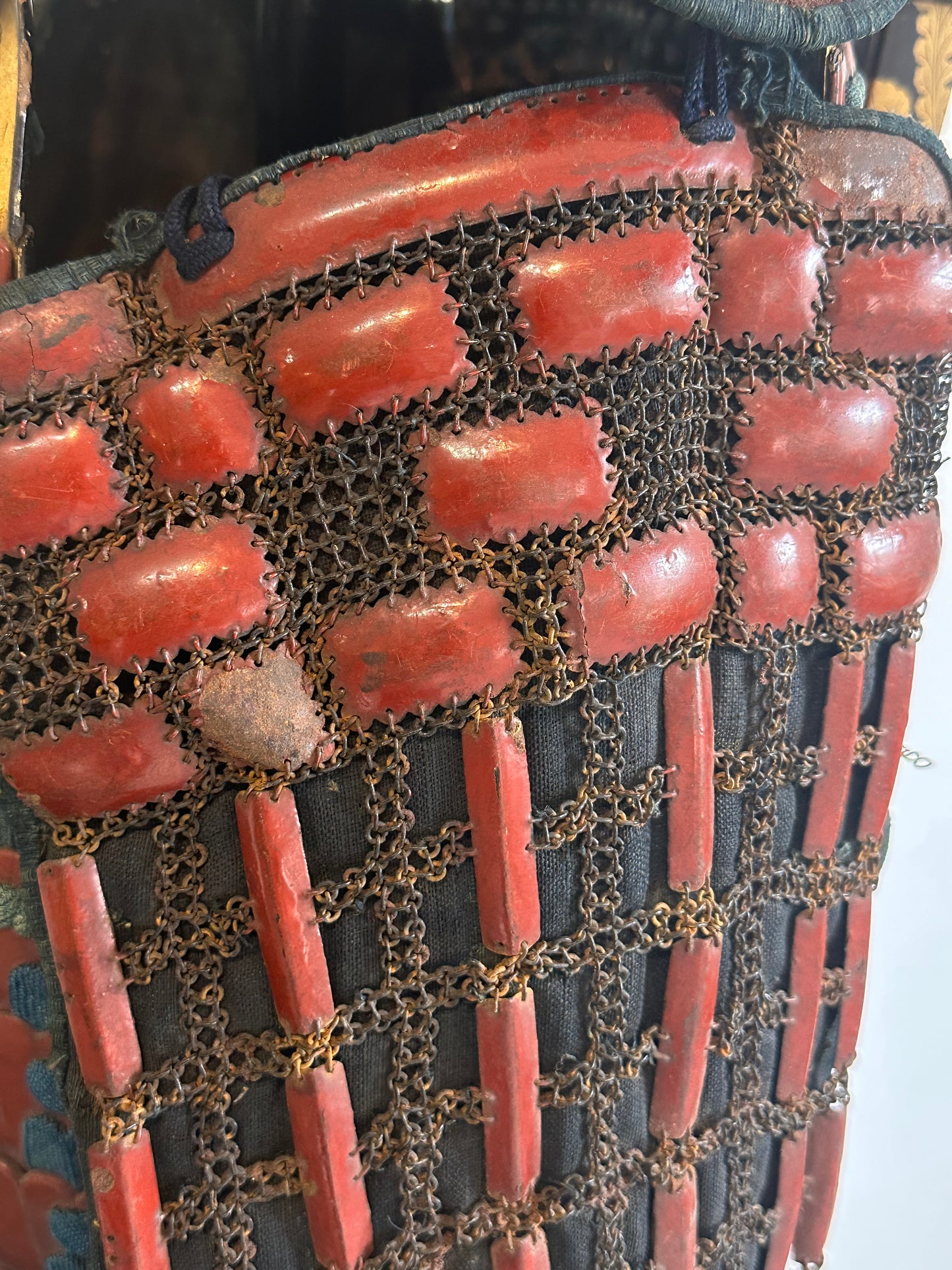 Antique Japanese Edo Era c1700’s Samurai Armor Chain Mail Lacquer