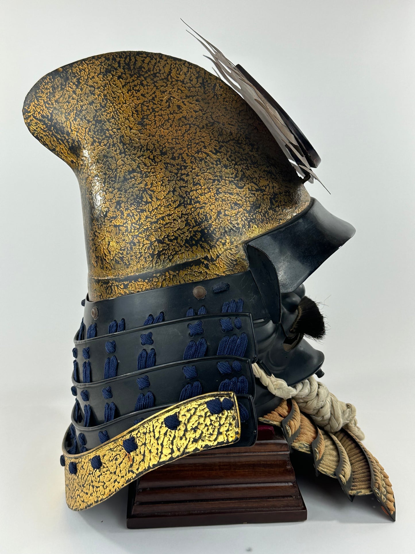 Japanese Edo Period Eboshi Kawari Kabuto w/ Flaming Jewel Maedate Rare LS#115