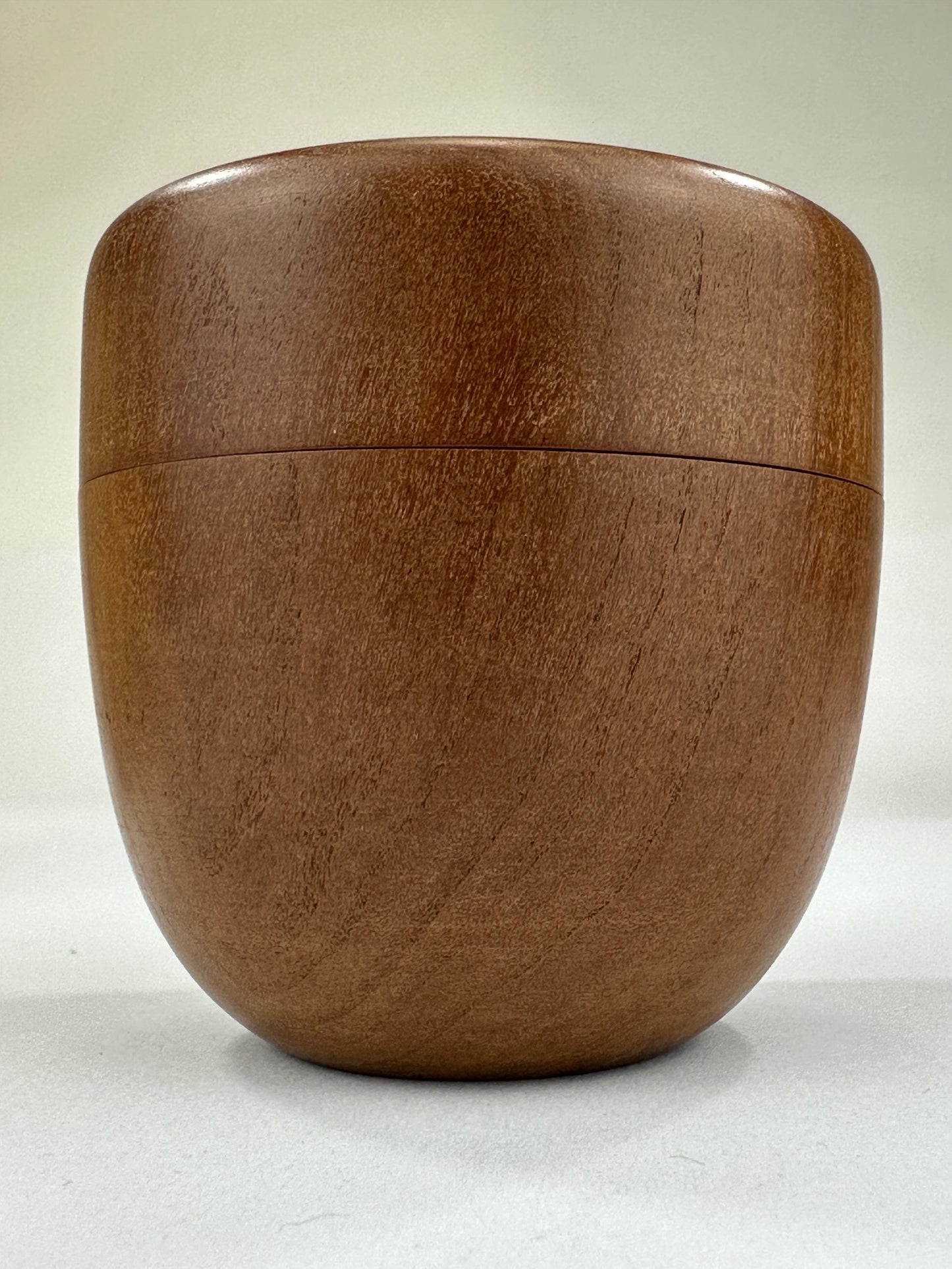 Japanese Tea Ceremony Natsume Natural Cherry Wood Wabisabi Texture w/ Signed Kiri Box