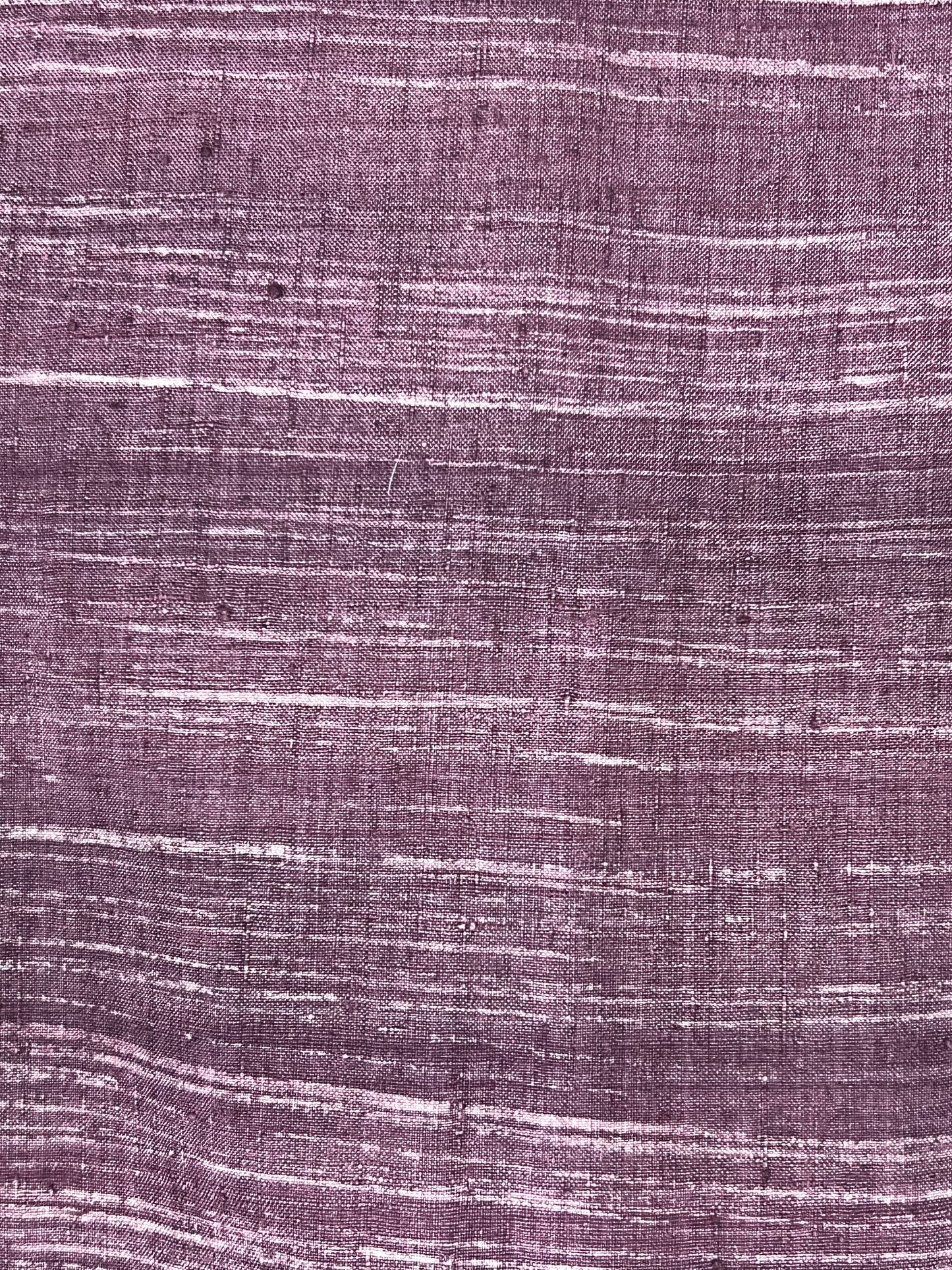 Vintage Japanese Silk Kimono Striated Plum Purple 63"L