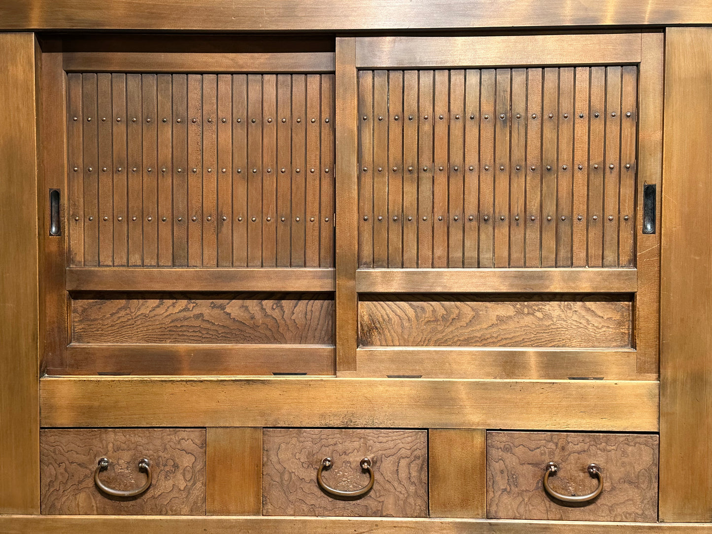Antique Japanese Kitchen Tansu Meiji Era c1890's Keyaki & Sugi Wood Tansu Chest 6'