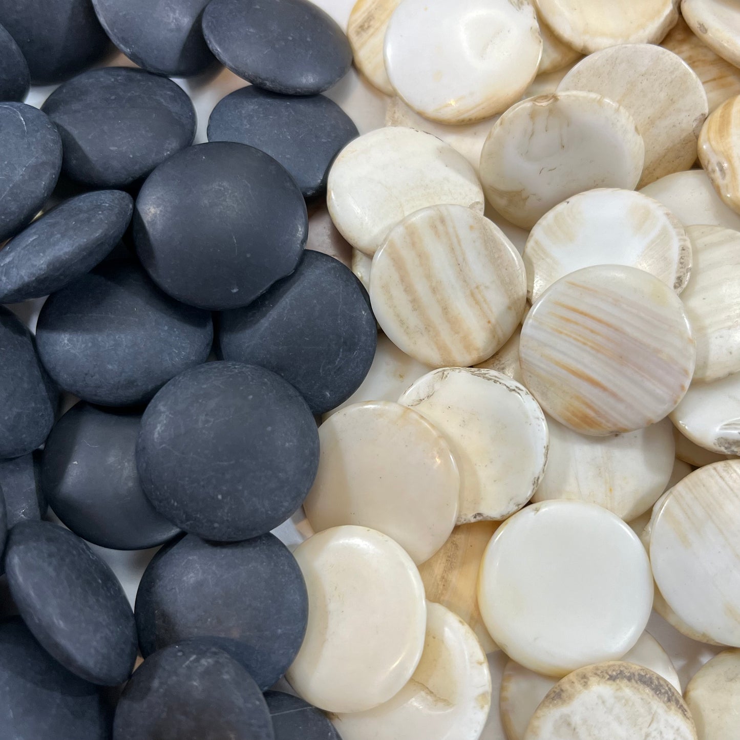 Vintage Go Stones Full Set of 182 Natural Slate Only