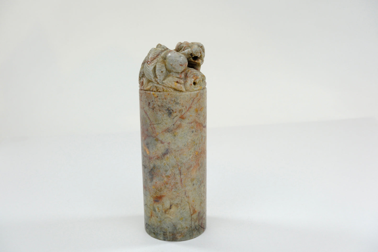 Vintage Chinese Handcarved Inkan Marble Stamp Dragon 6”