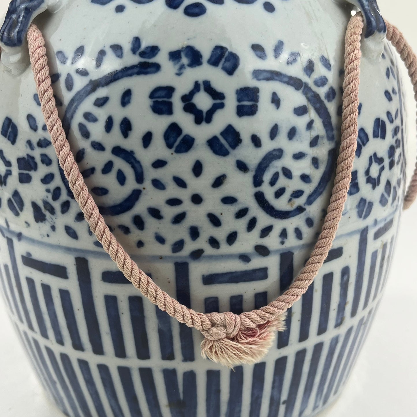 Vintage Chinese (c1950) Ceramic Tea Pot Cobalt Blue & White 9"