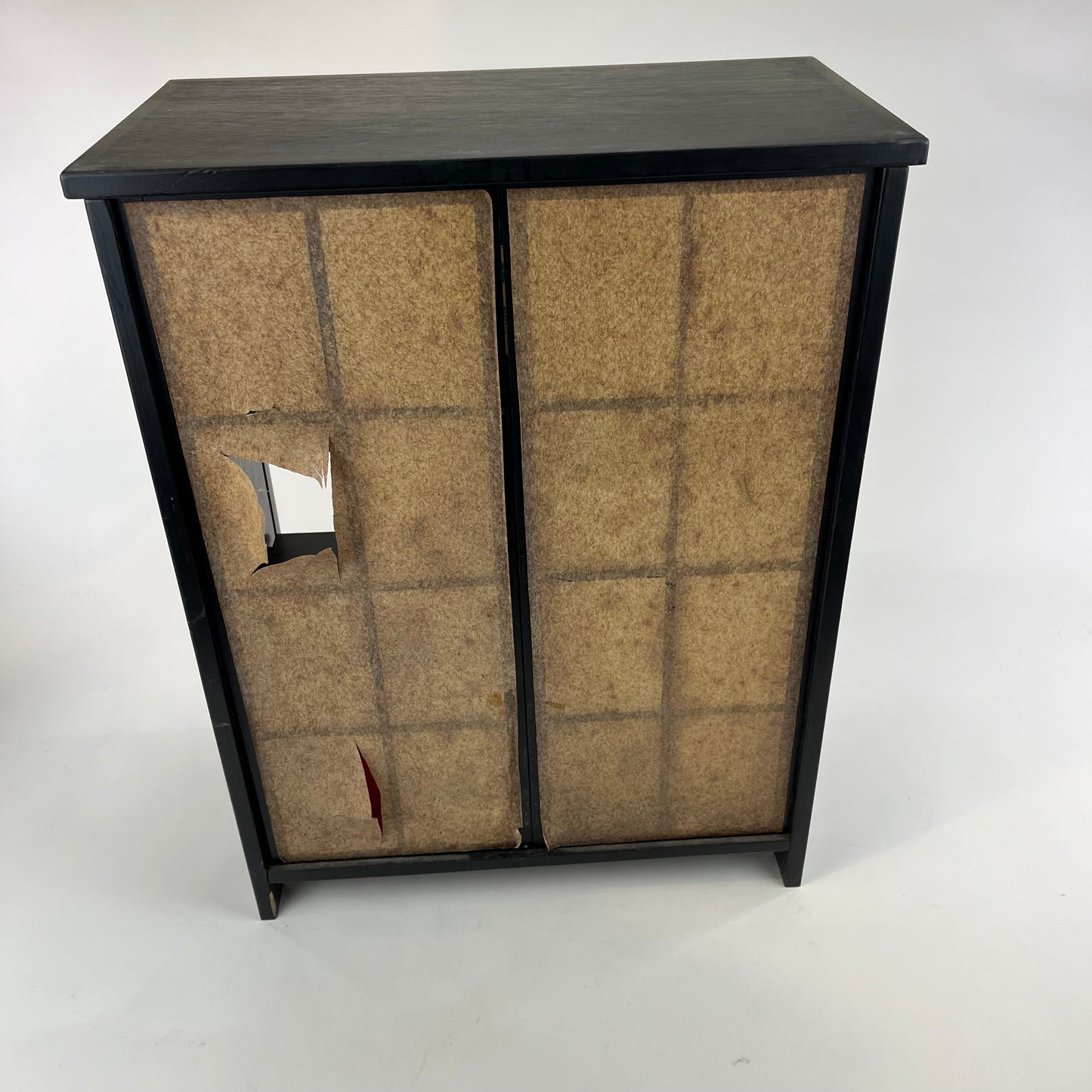 Vintage Japanese Lacquered Tea Display Box w/ Glass Front