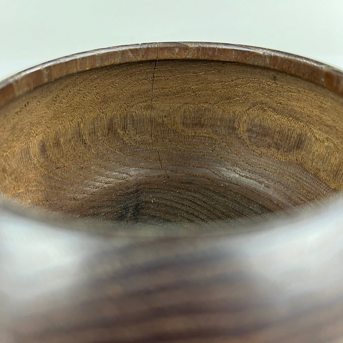 Vintage Round Keyaki Wood Lidded Box Bowl 5”