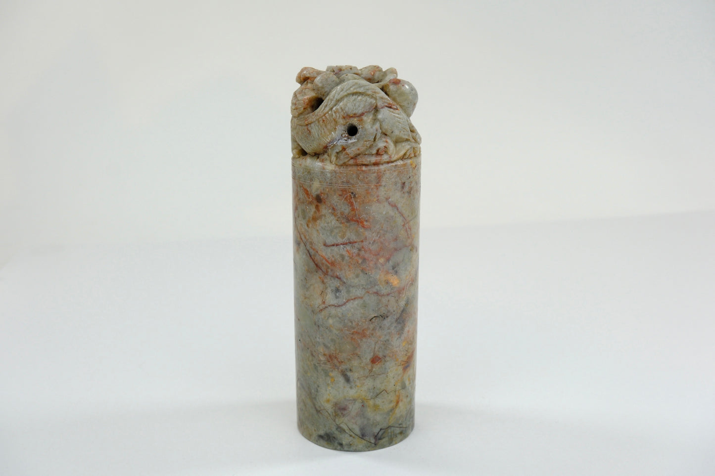 Vintage Chinese Handcarved Inkan Marble Stamp Dragon 6”