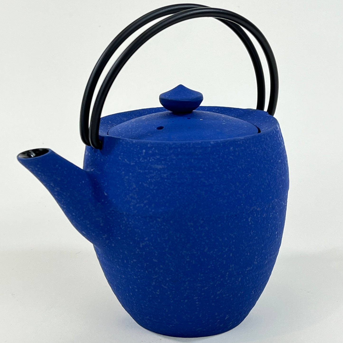 Small Japanese Blue enamel lined Iron kettle 5”