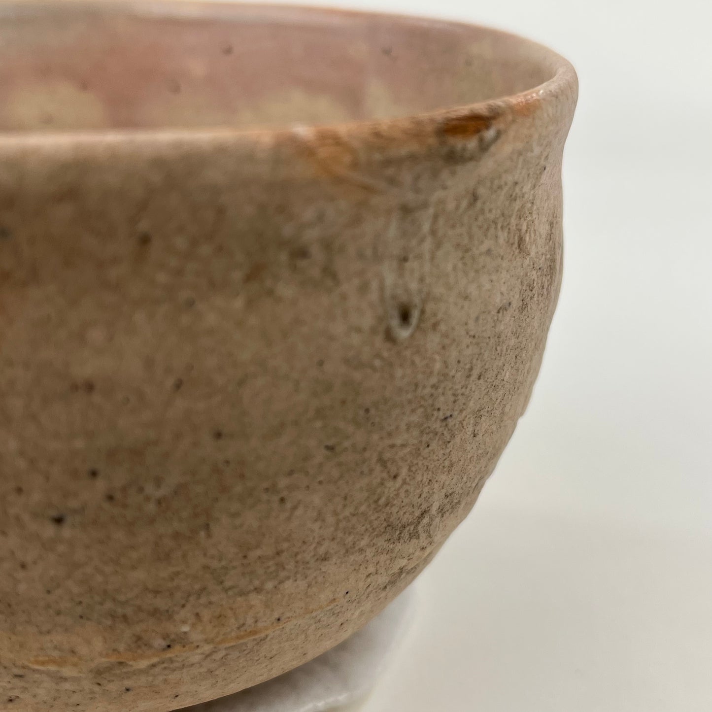 Tea Ceremony Chawan Tea Bowl Pink Glaze with Mon 5"