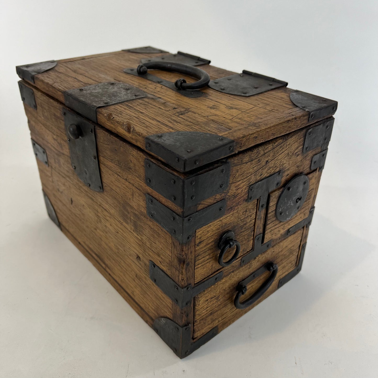 Antique Japanese Meiji Era c1870's Kiri Wood Suzuribako Calligraphy Tansu Chest 11"