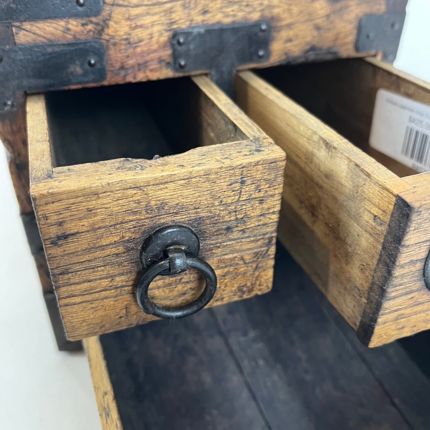 Antique Japanese Meiji Era c1870's Kiri Wood Suzuribako Calligraphy Tansu Chest 11"