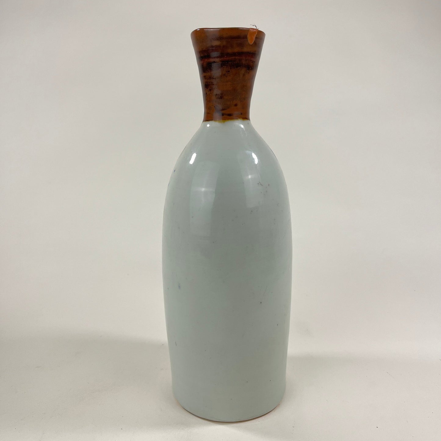 Vintage Japanese Late Showa Era Ceramic Tokkuri Sake Bottle Vase w/ Grapes 10”
