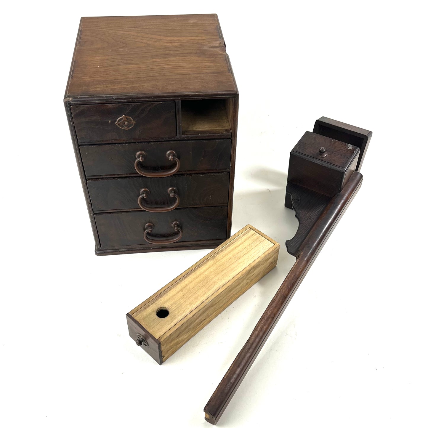 Antique Japanese c1920's Haribako Six Drawers 3rd Hand Pincushion Box