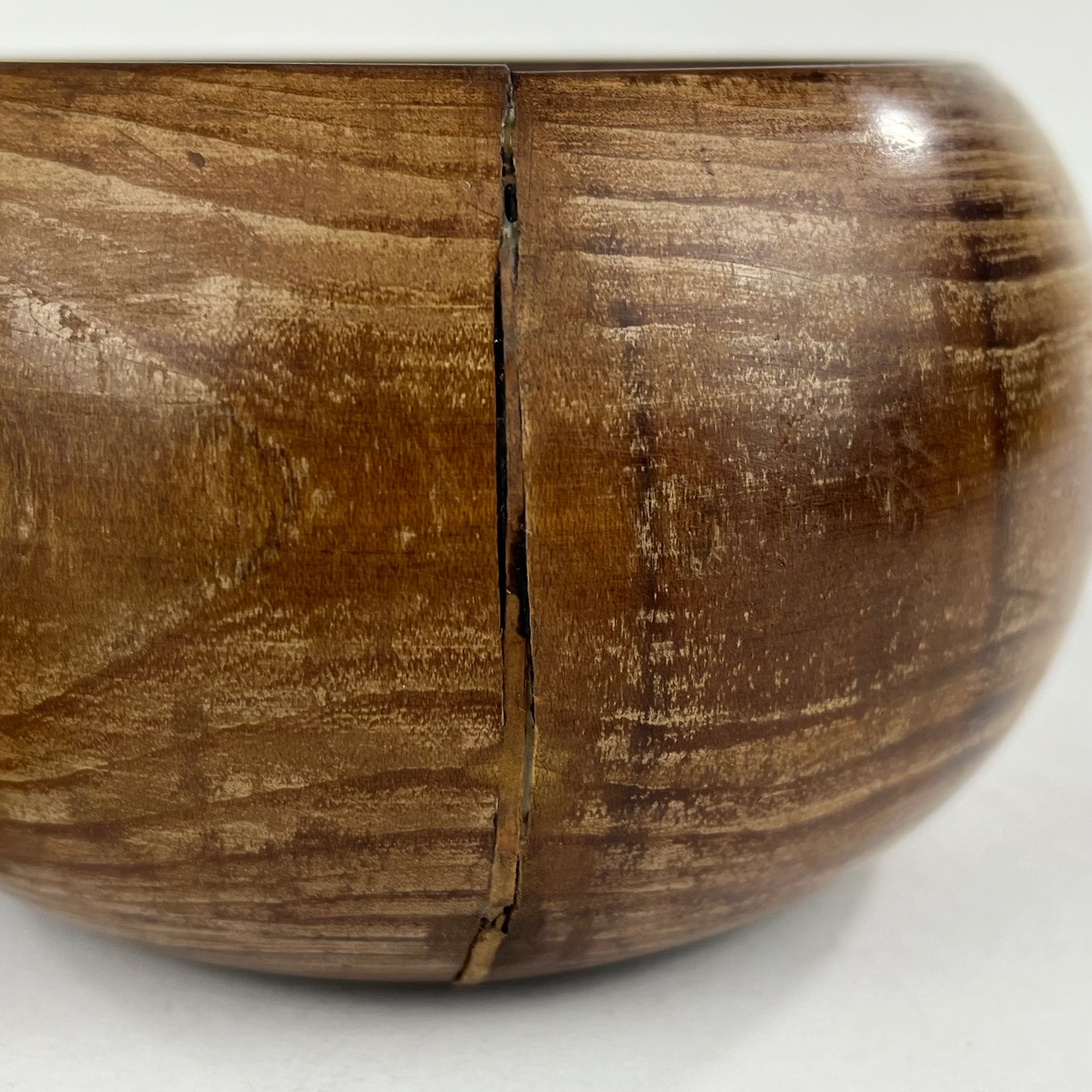 Vintage Round Wooden Lidded Box Bowls 5”