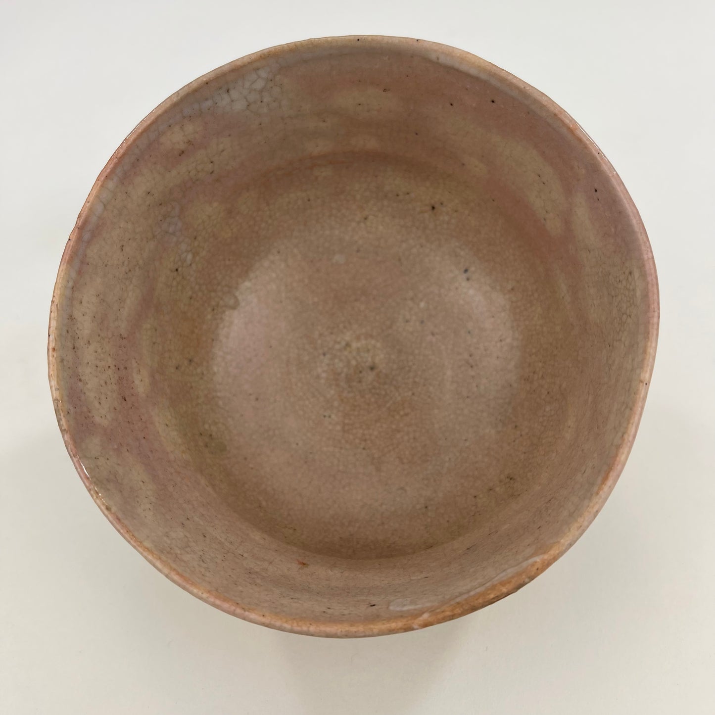 Tea Ceremony Chawan Tea Bowl Pink Glaze with Mon 5"