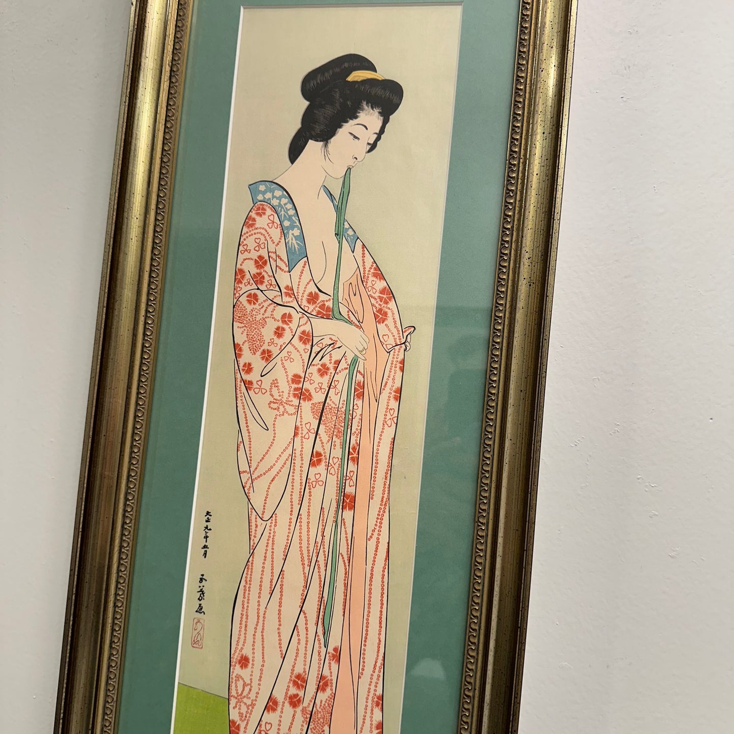 Original Woodblock Print by Hashiguchi Goyō 1920 "Beauty in a Long Undergarment" Bijin-ga LS#170