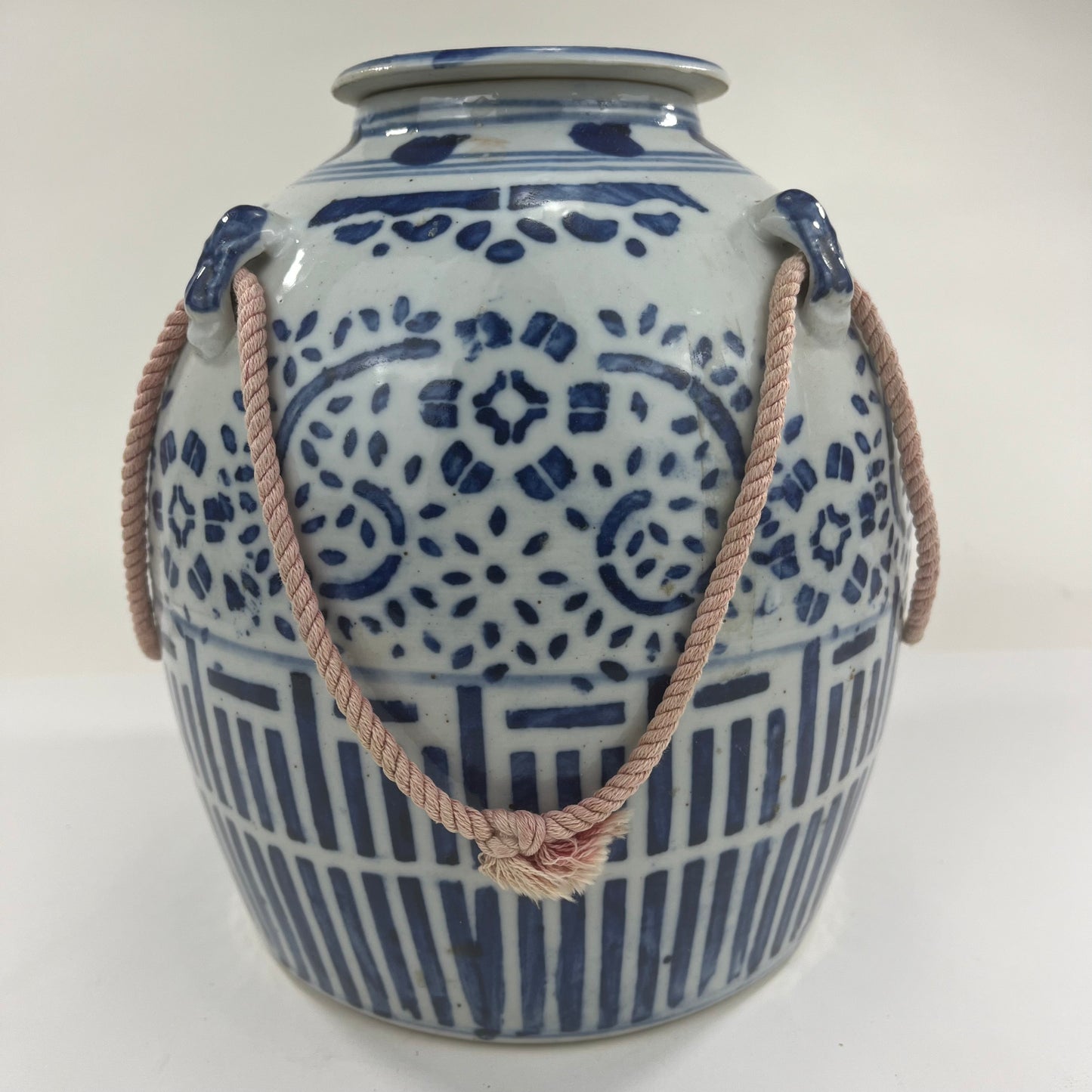 Vintage Chinese (c1950) Ceramic Tea Pot Cobalt Blue & White 9"