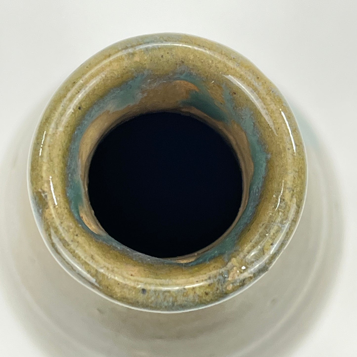 Antique Japanese Sake Bottle Tokkuri Blue Hares Fur Glaze Spout 8”