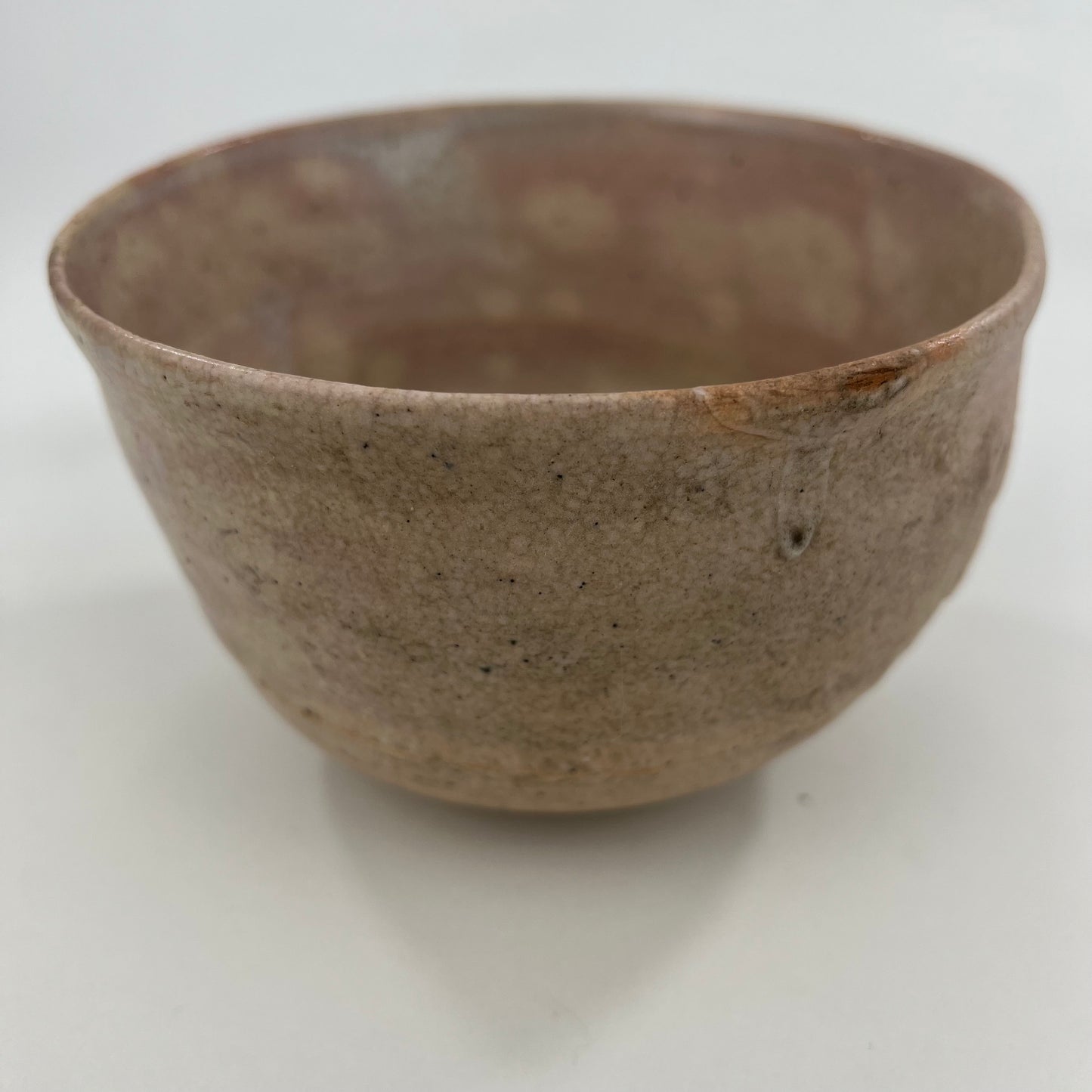 Tea Ceremony Chawan Tea Bowl Pink Glaze with Mon 5"