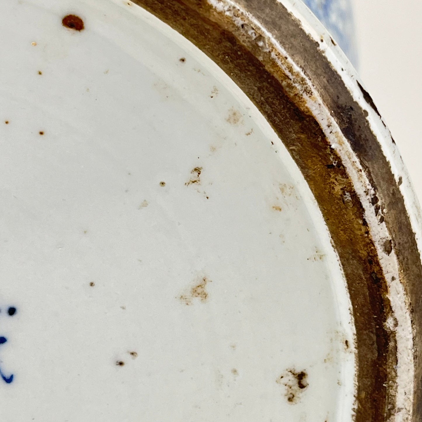 Antique Chinese Qing 150 Year Old Blue & White Wedding Jar Hand Painted 18"H