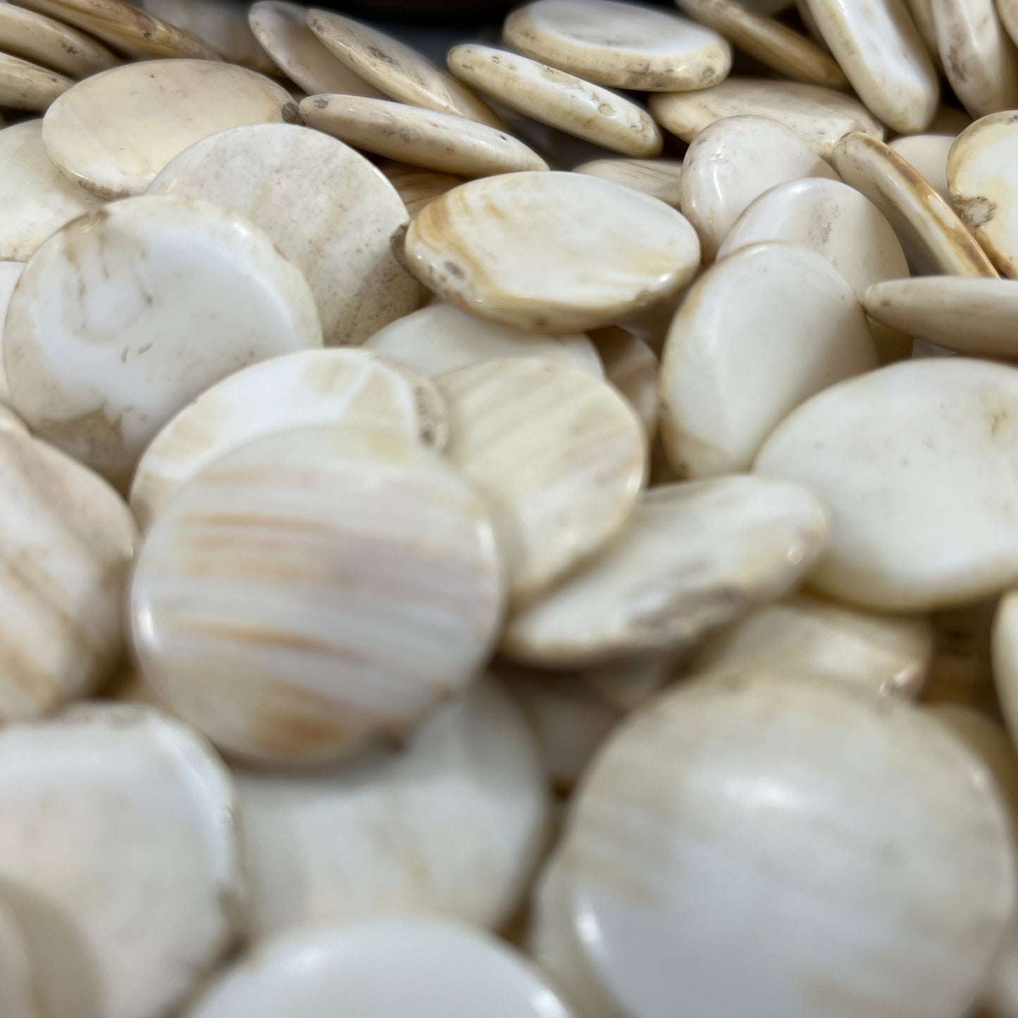 Vintage Go Stones Set of 182 Natural Shell