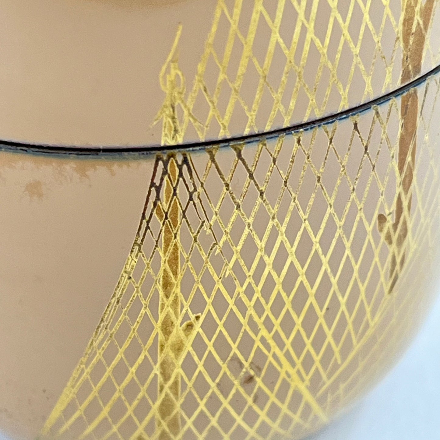 Japanese Tea Ceremony Natsume Fishing Nets Drying in Gold Makie w/Box 4”