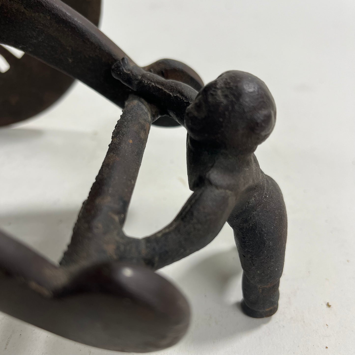 Japanese Usubata Cart Style Bronze Ikebana Flower Vase 12"