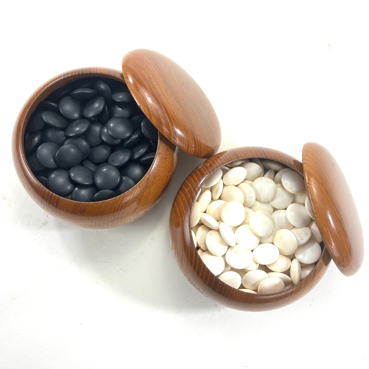 Vintage Professional Grade Go Stones Shell & Slate w/ Bowls & Box