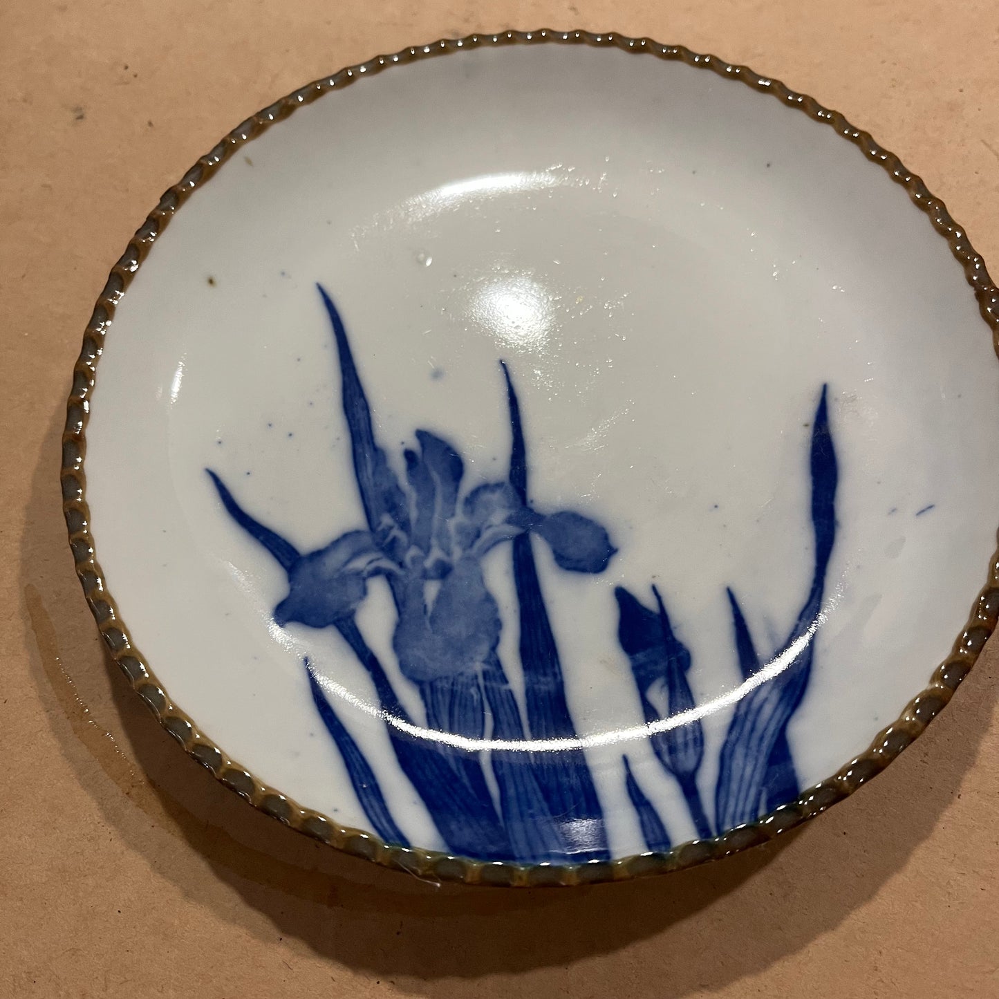 Antique Japanese c1900 Meiji Era Ceramic Imari Plate Orched 6.5"