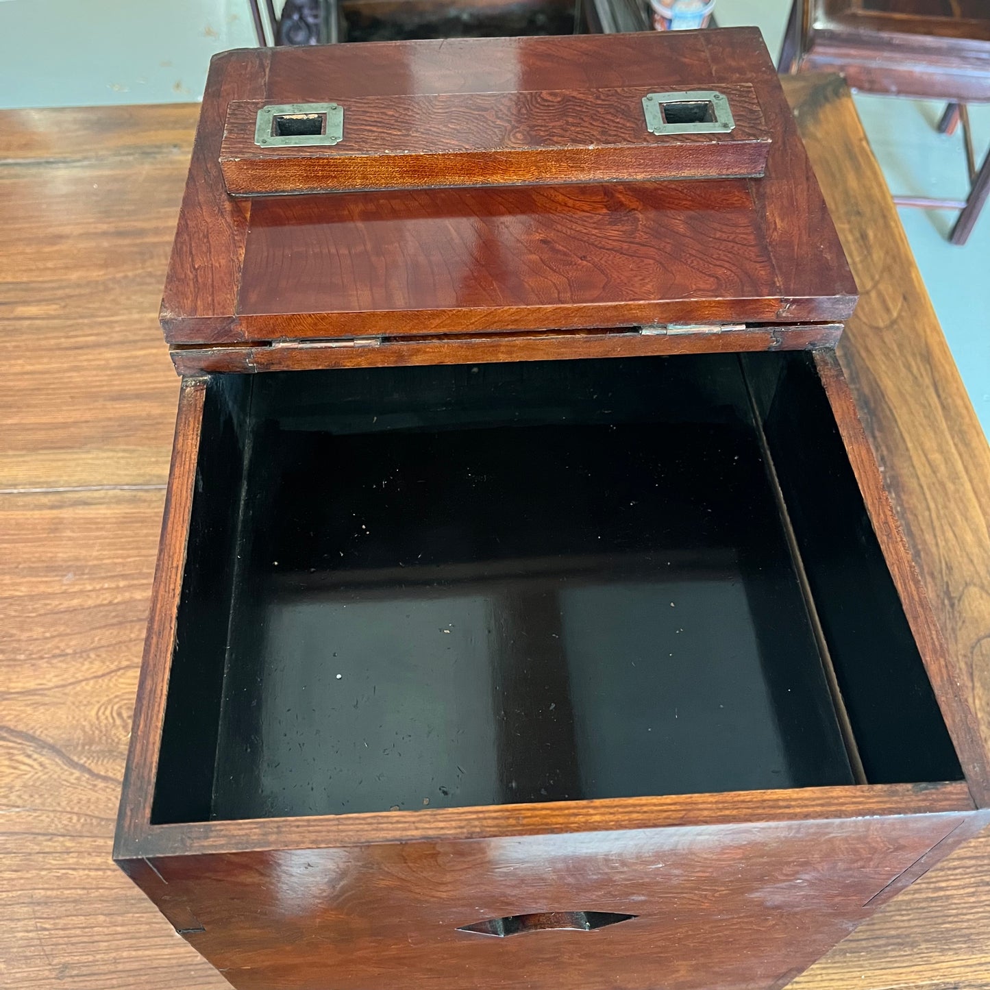 Antique Japanese 4 Drawer Kyodai Vanity Tansu Mullberry Wood 14" Haribako