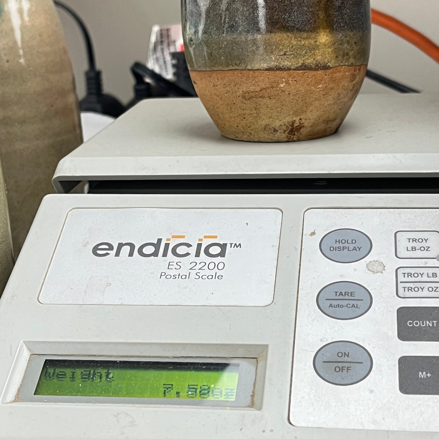 Antique Japanese Sake Bottle Tokkuri Brown&Blue Hares Fur Glaze Spout 8” chipped rim