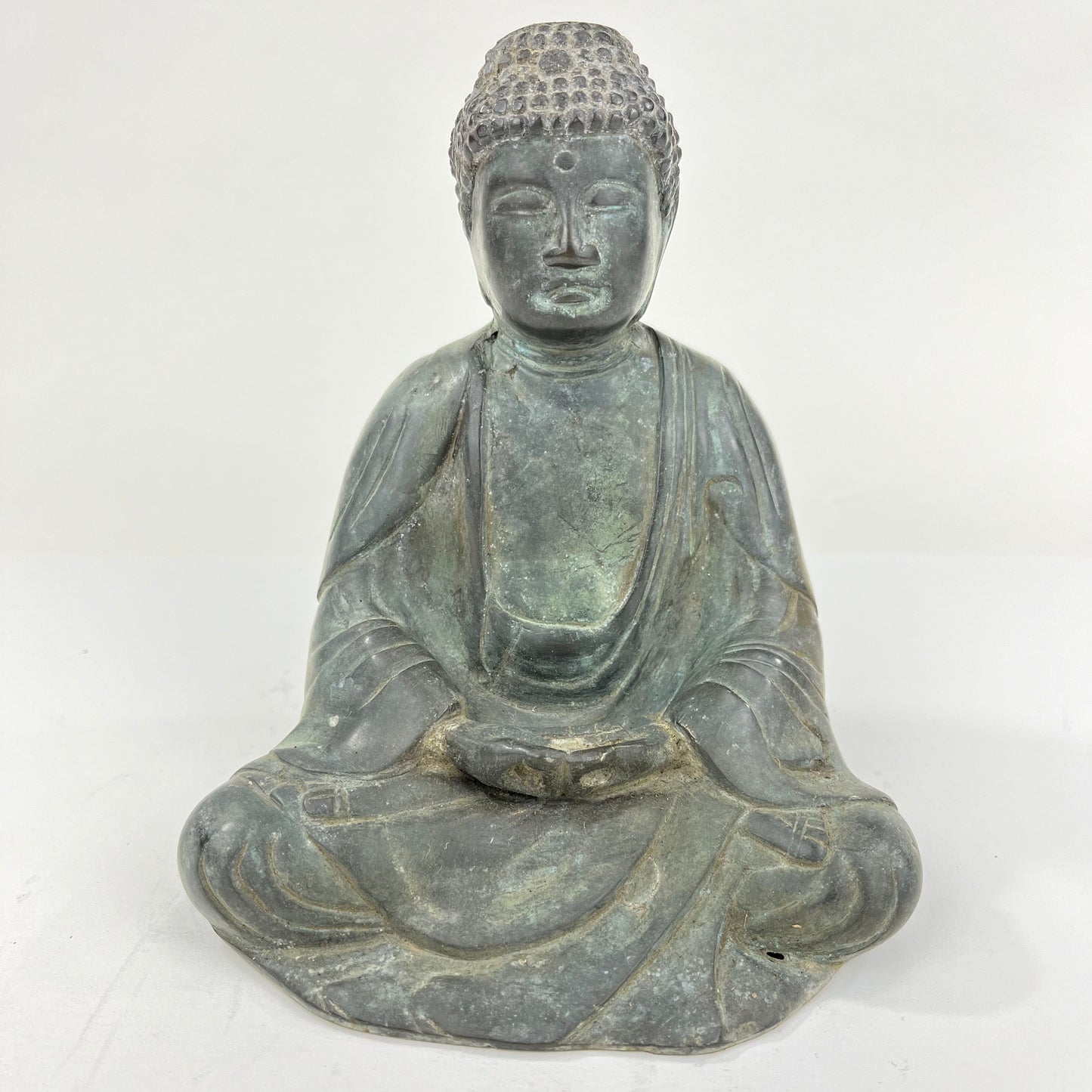 Vintage Japanese Bronze Statue of Buddha in Seated Meditation 6.5"H
