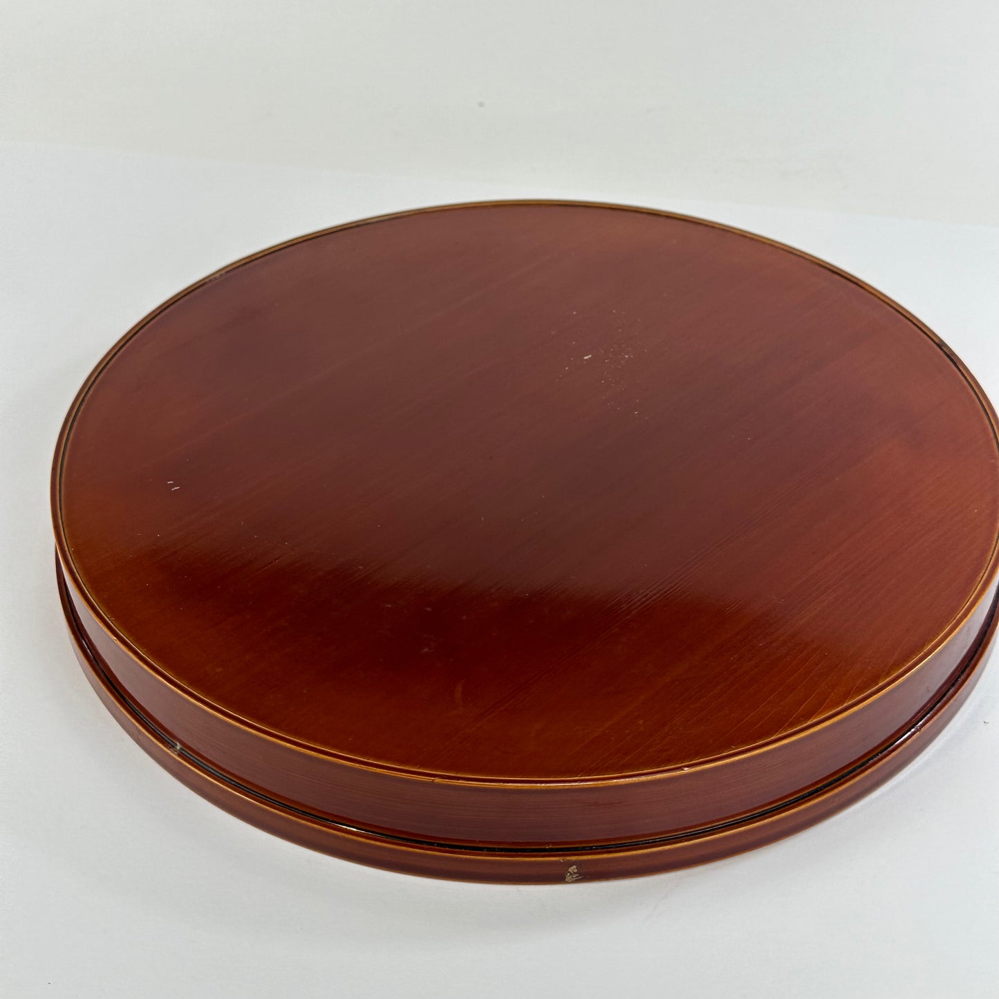 Vintage Japanese Hand Crafted Wood Hida Shunkei Lacquer Kashizara Round Tray