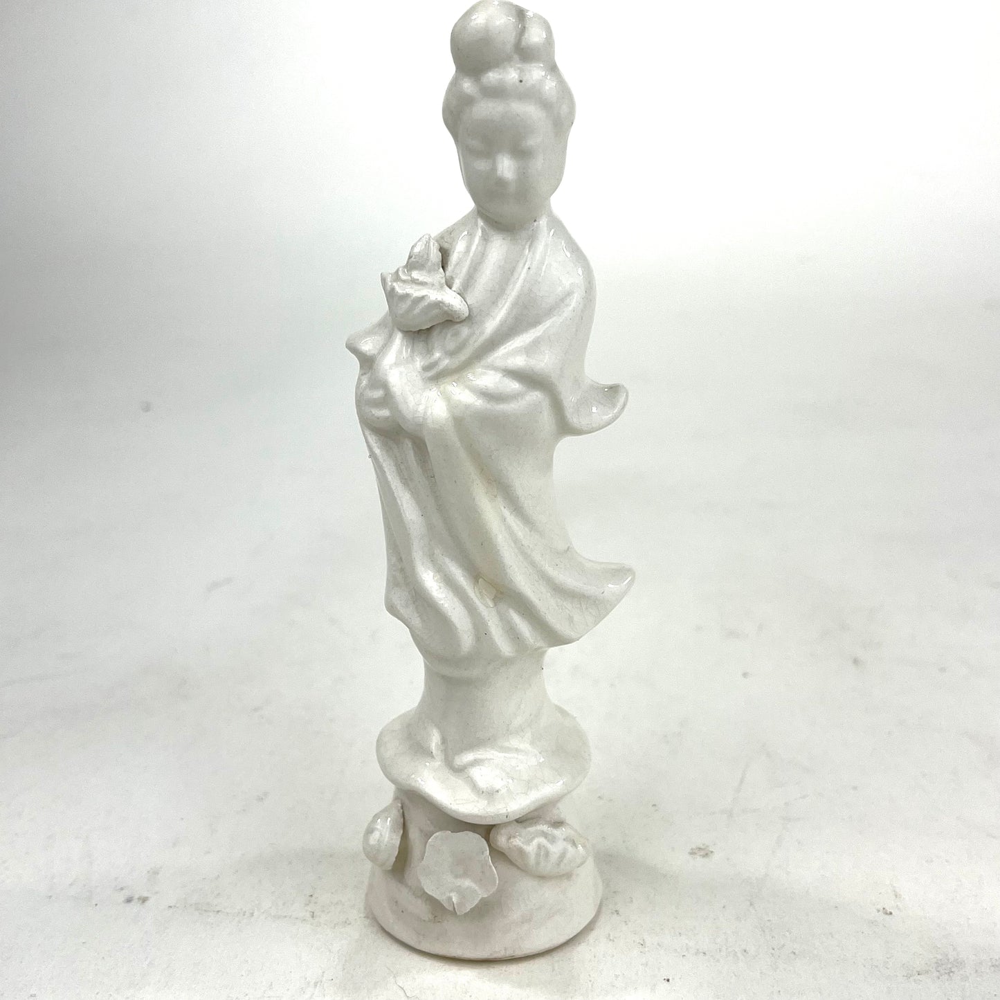 Quan-Yin Statue Porcelain God/Gooddess of Compassion Standing Pose 6”