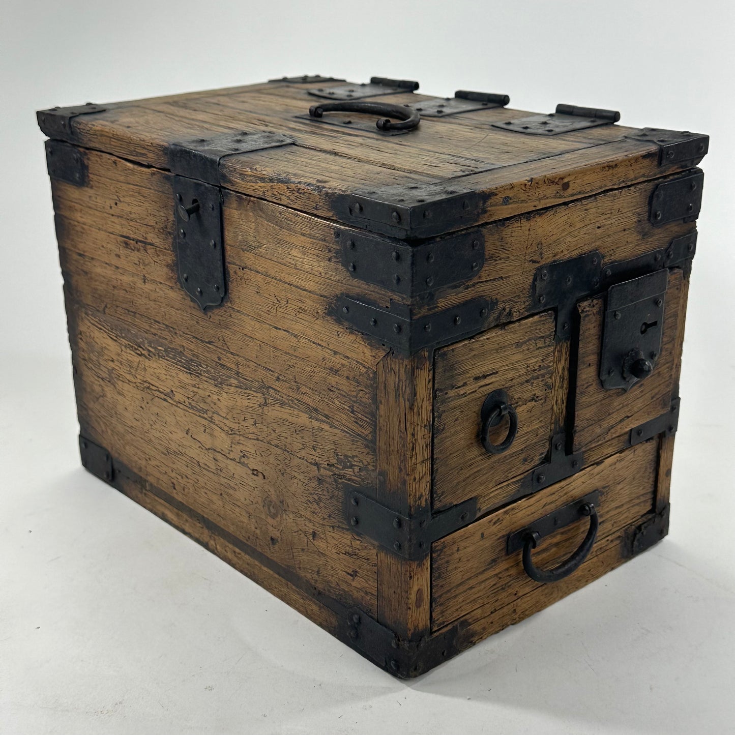 Antique Japanese c.1880’s Kiri Wood Suzuribako Calligraphy Tansu Chest 12"