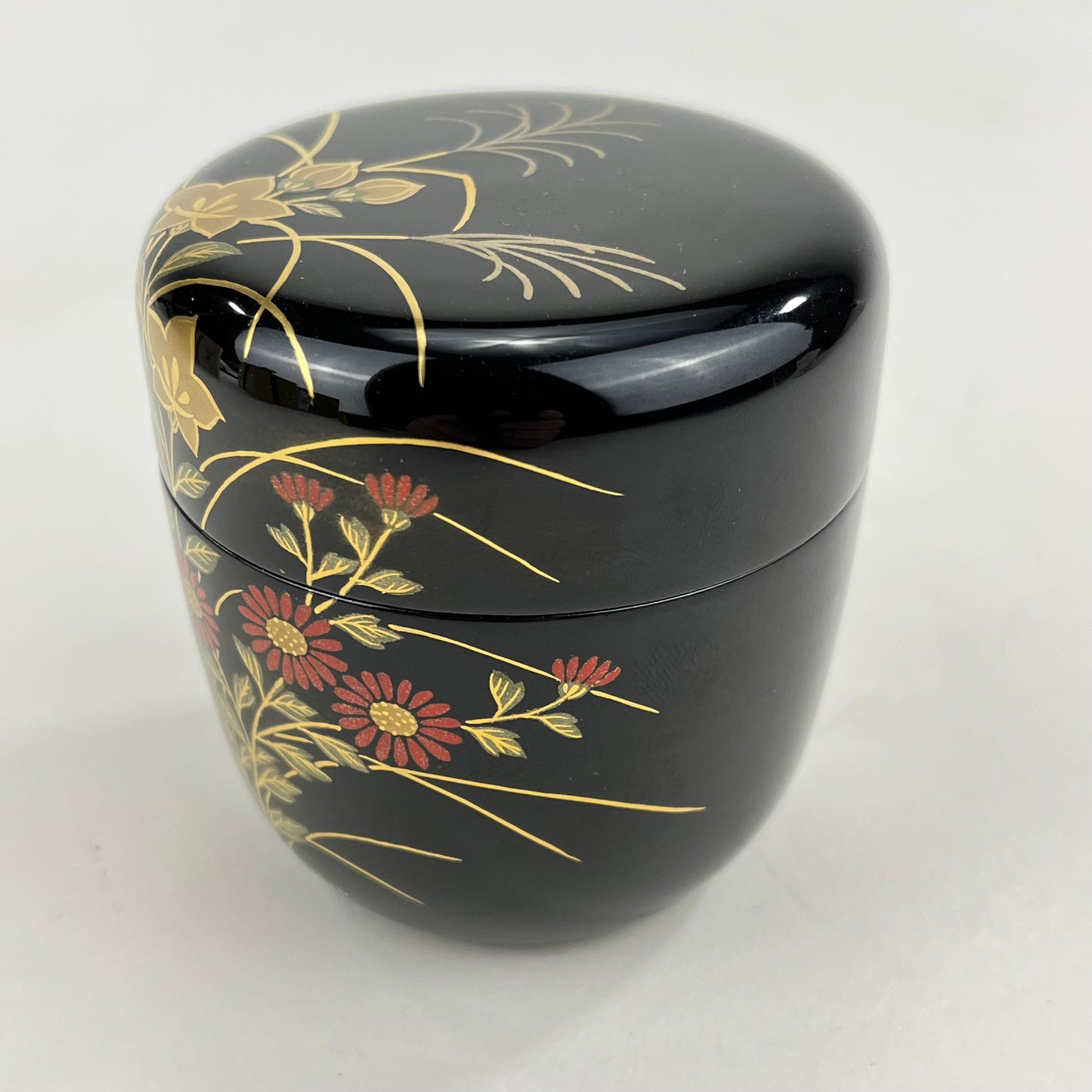 Vintage Japanese Tea Ceremony Natsume Summer Flowers w/ Kiri Box 2 3/4”