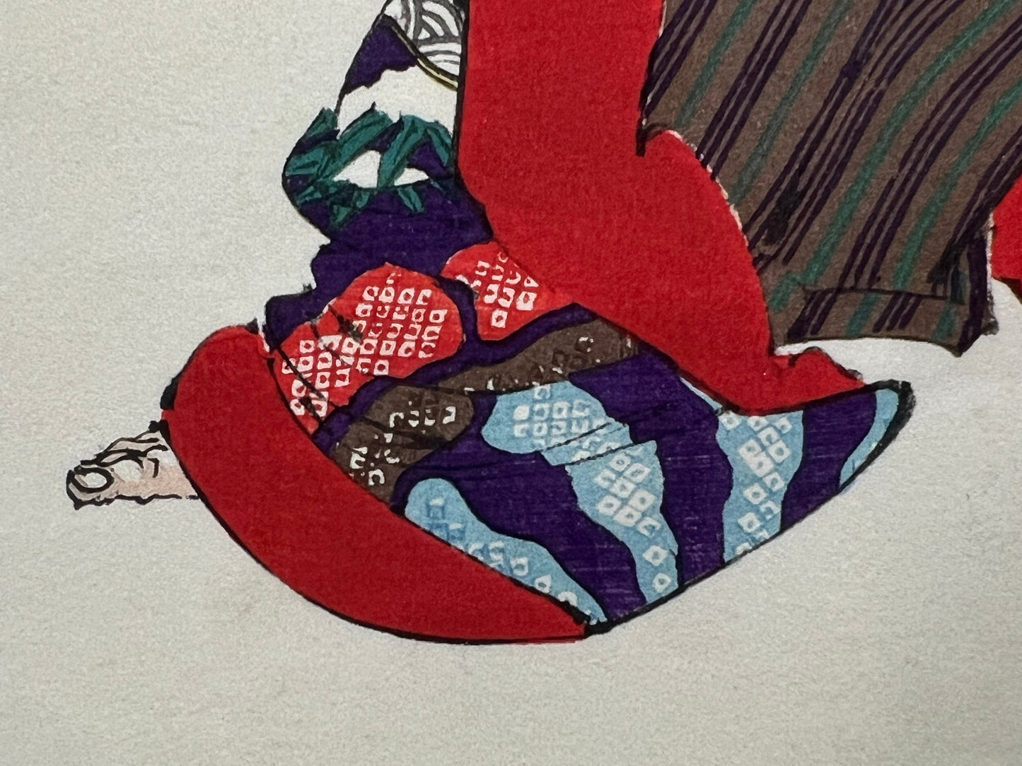 Original Yoshitoshi Woodblock Print Samurai 100 Views of the Moon "Dawn Moon & Tumbling Snow"