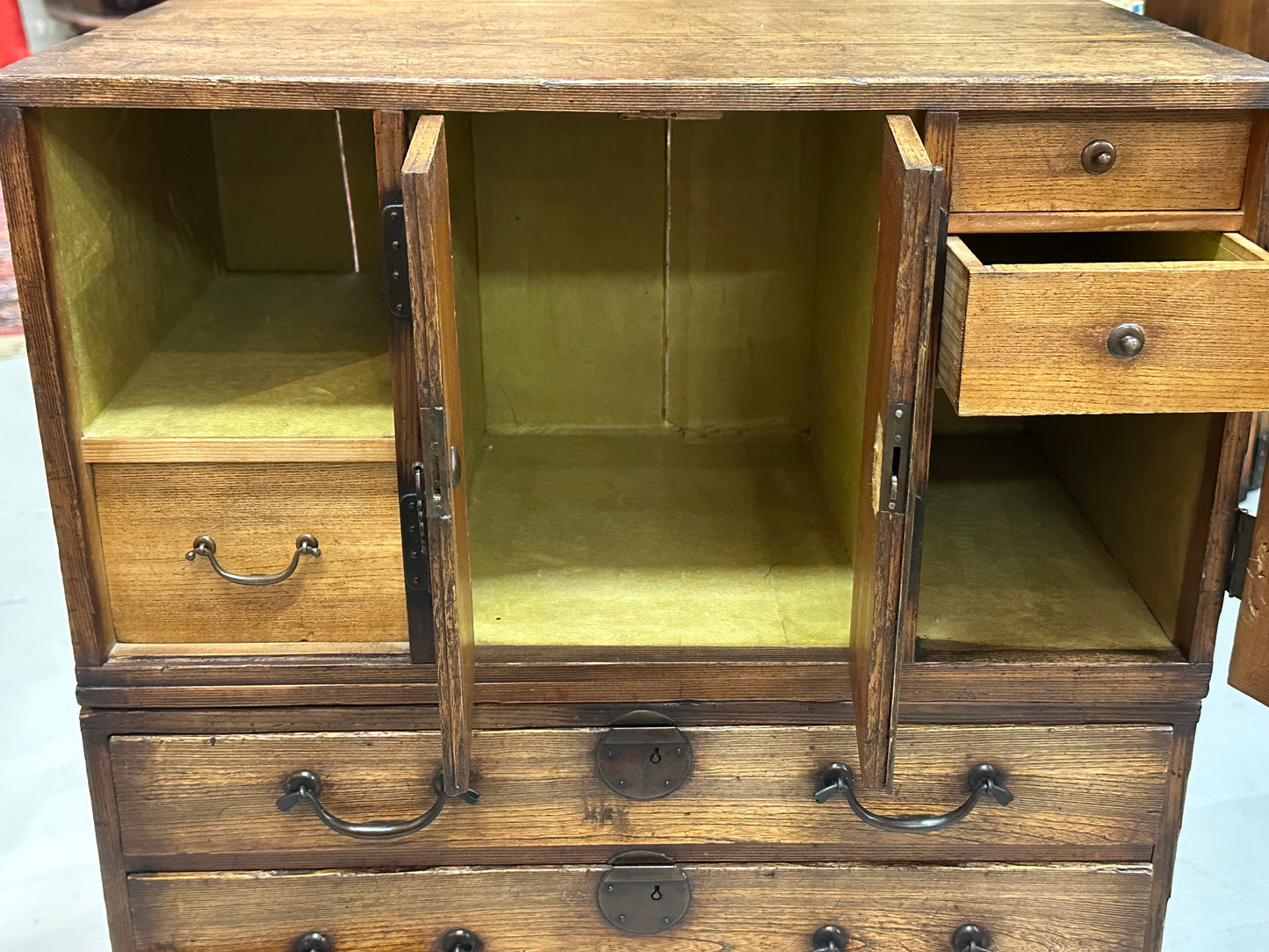 Antique Japanese Taisho Era (c1920’s) Kiri Kodansu Personal Tansu 6 Drawer 24"W