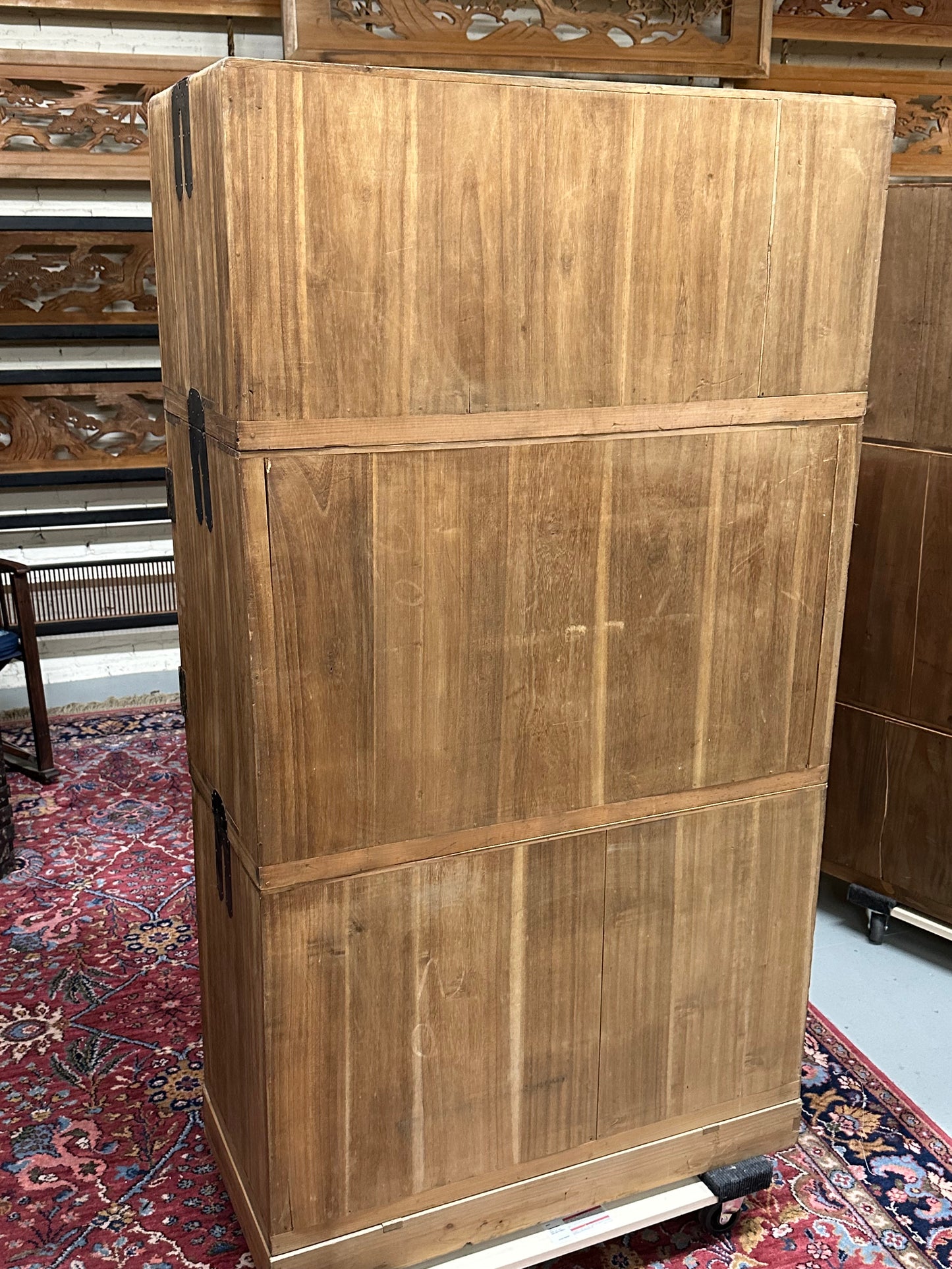 Antique Japanese Clothing Tansu Taisho Era c1920's Ishodansu Kiri Paulownia Chest 36"W