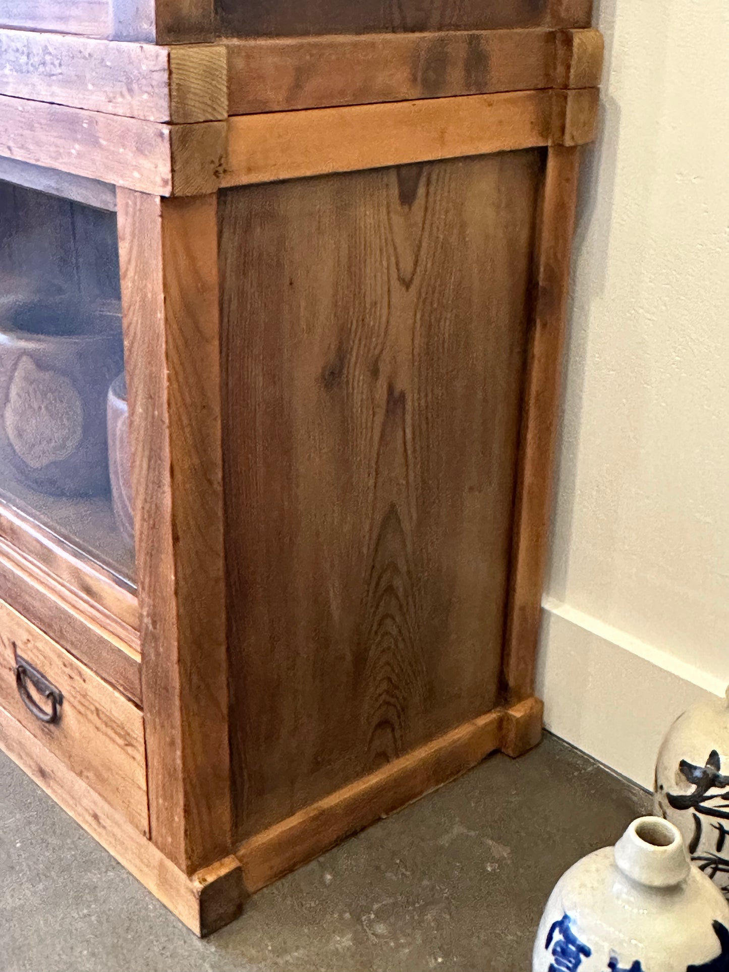 Antique Japanese Misedansu Display Tansu Sugi Wood Meiji c1890's 70"W