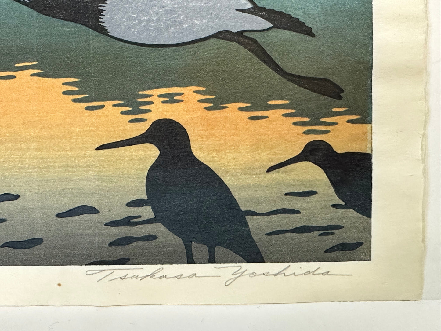 Vintage Japanese Original Tsukasa Yoshida Ukiyoe Woodblock Print "Dawn"
