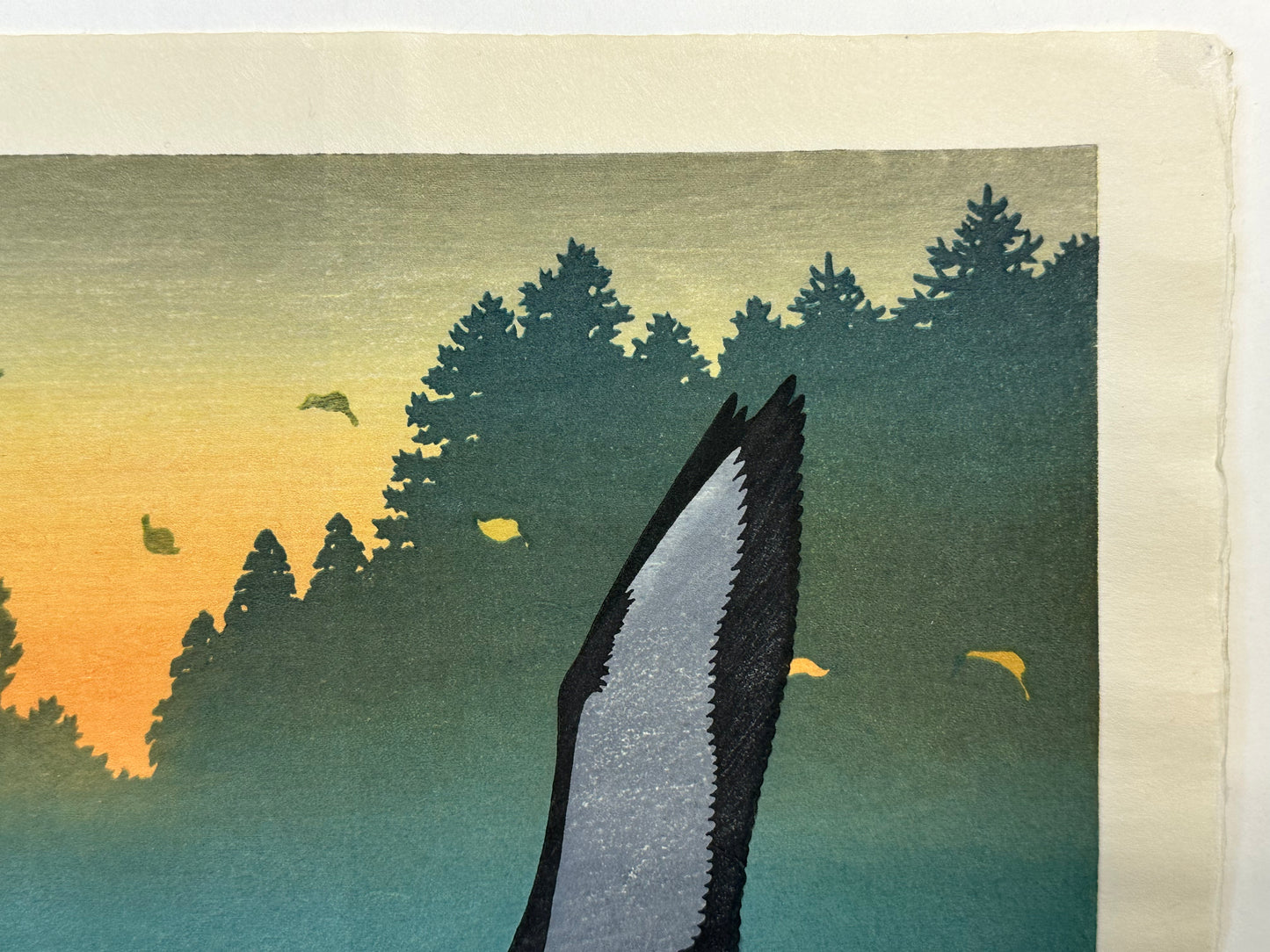 Vintage Japanese Original Tsukasa Yoshida Ukiyoe Woodblock Print "Dawn"