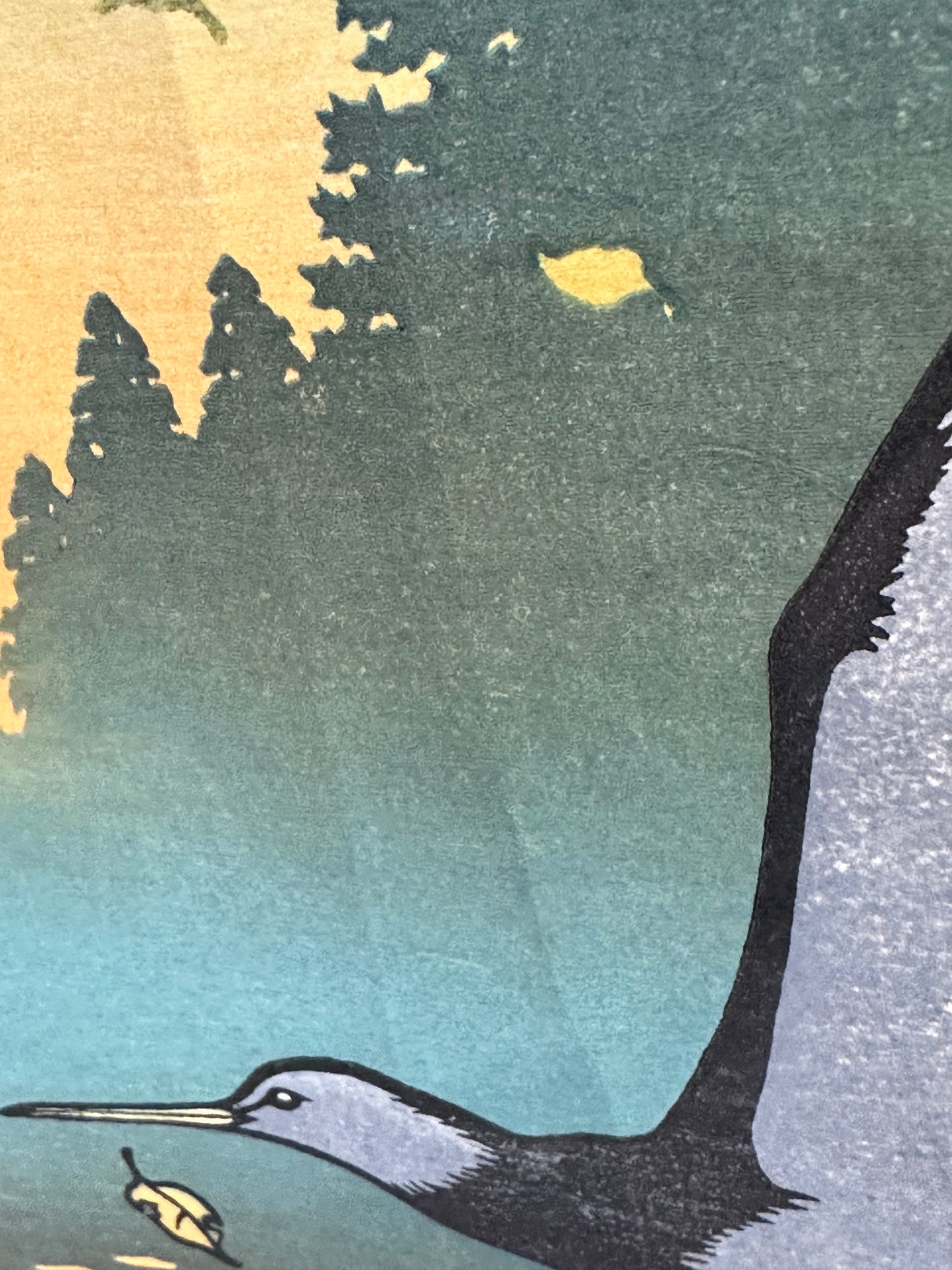 Vintage Japanese Original Tsukasa Yoshida Ukiyoe Woodblock Print "Dawn"