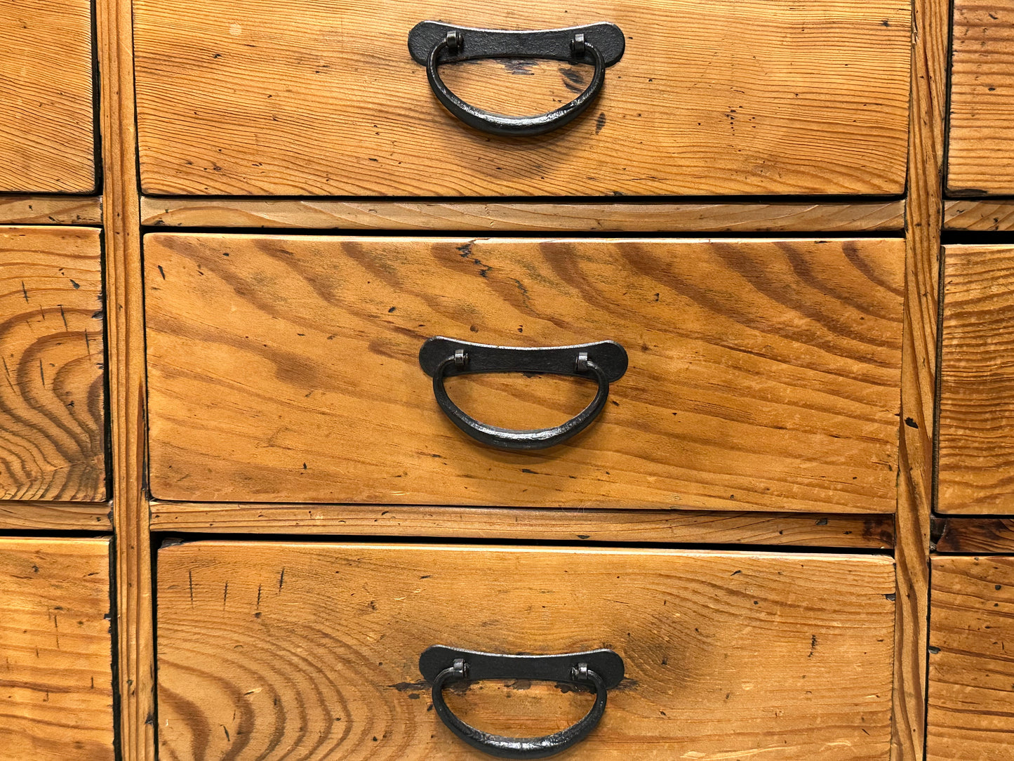 Antique Japanese 12 Drawer Merchant Tansu Meiji Era c1910’s Sugi Wood 46"