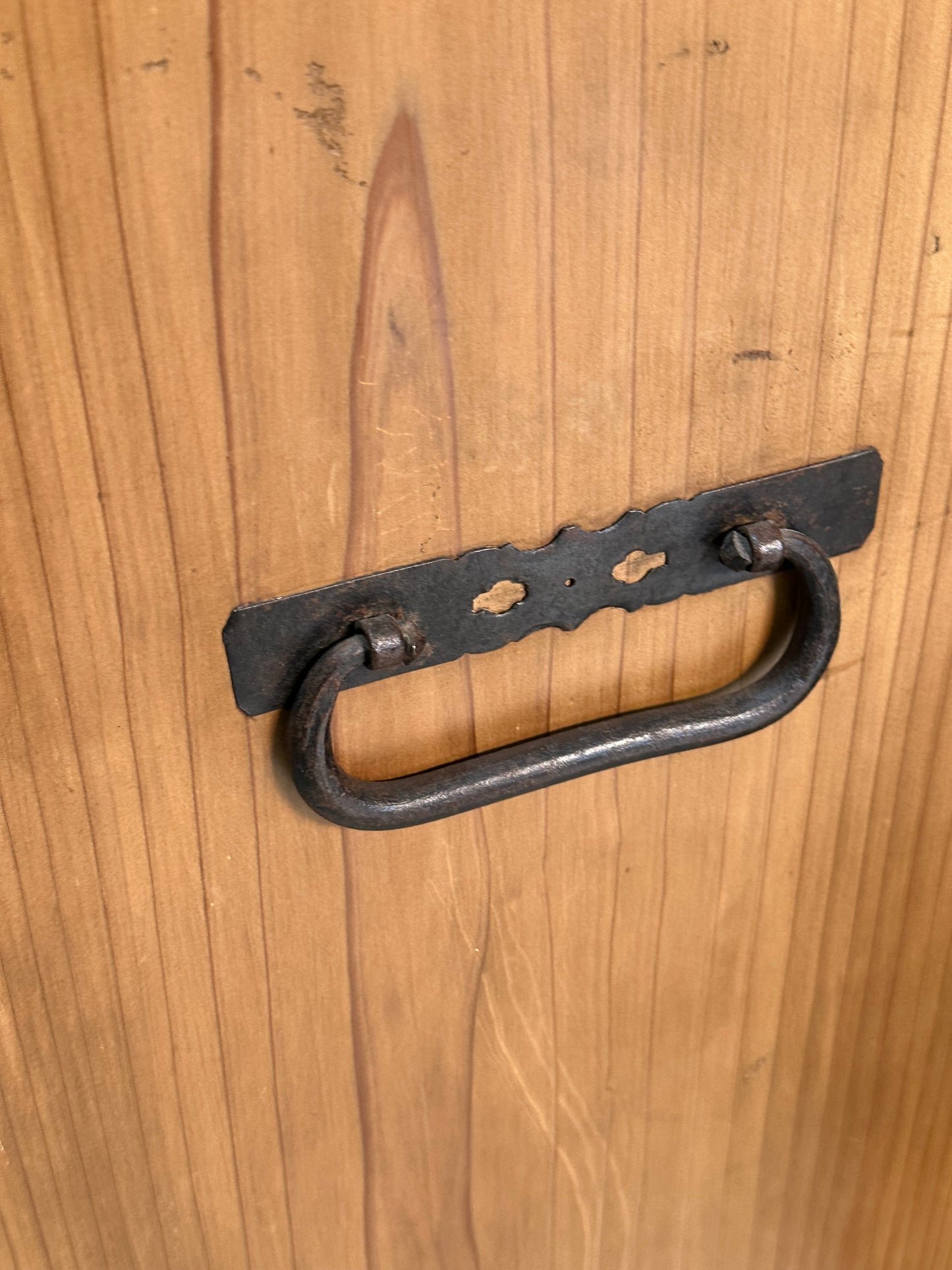 Antique Japanese Tansu Chest 5-Drawer Ko-Dansu Sugi Cedar Calligarphy 32"