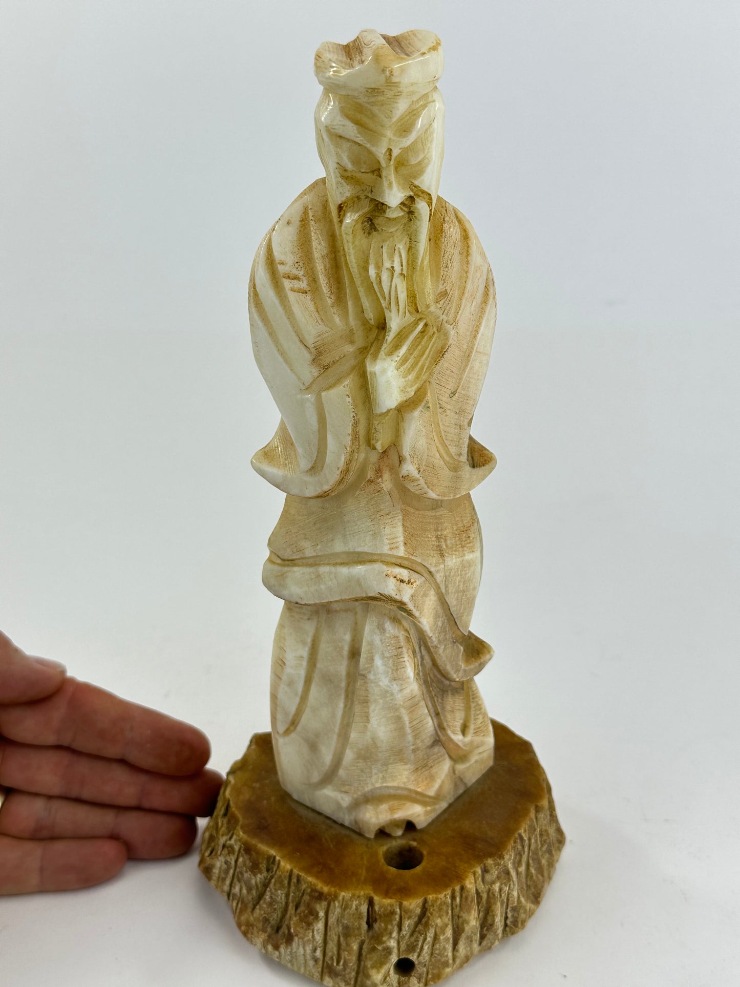 Vintage Chinese Stone Figure of Shoulao, God of Longevity ~8"