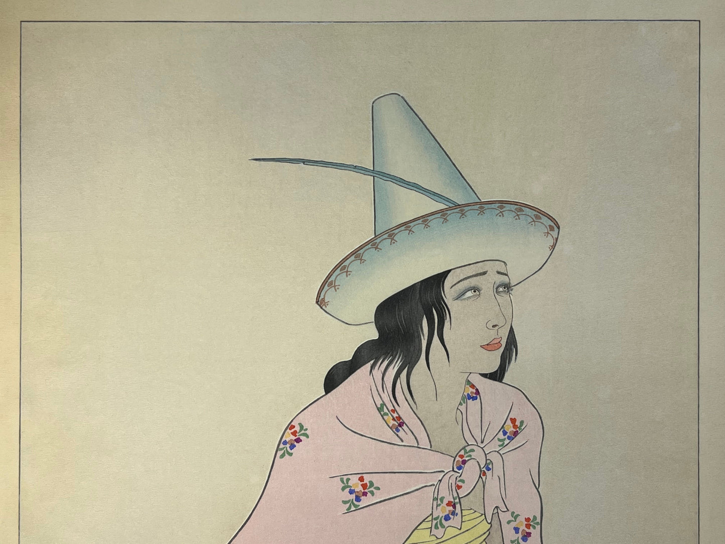 Rare 1st Ed Original Paul Jacoulet Woodblock Print 1939 "Young Girl of Jaluit"