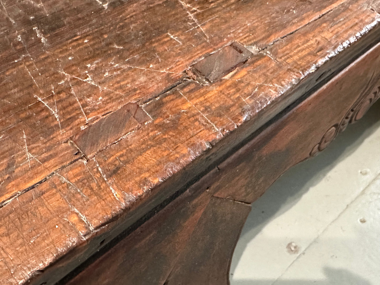 Antique Chinese 19th Century Farm House Bench 46"L