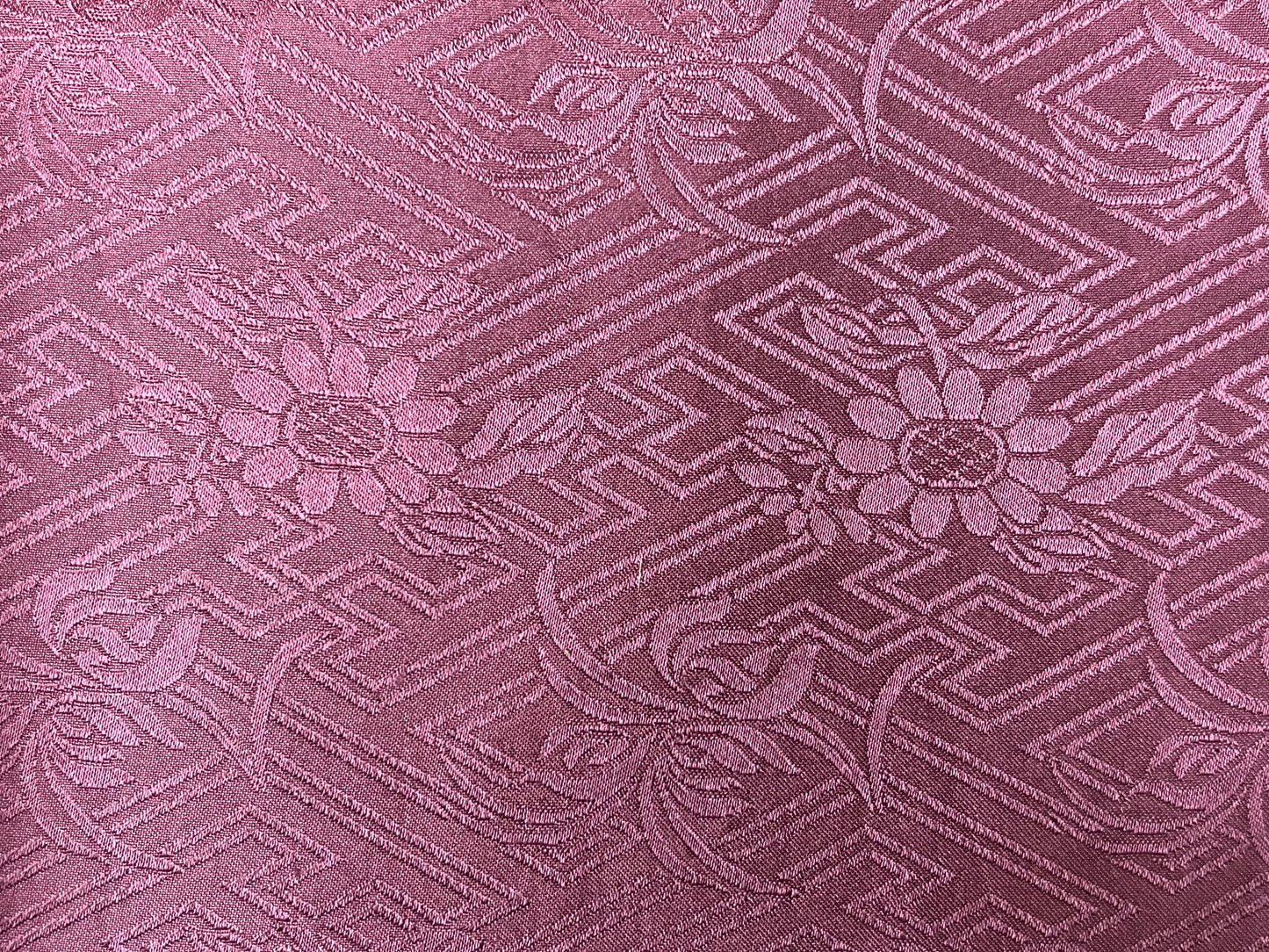 Vintage Japanese Silk Obi Sash in Shibori Style Purple & Floral Pattern 12'L