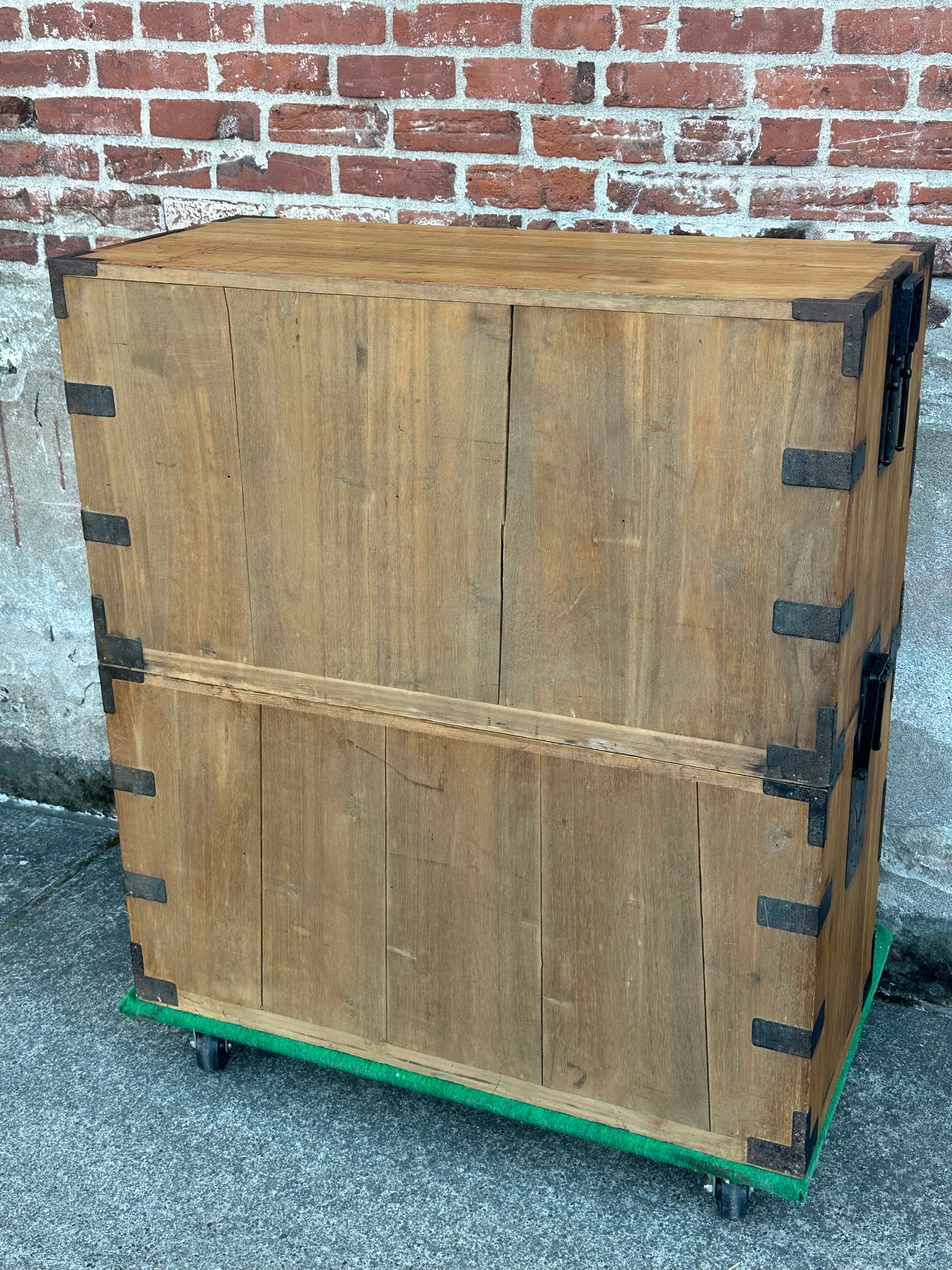 Antique Japanese Kiri Wood Ishodansu Kasane Tansu Meiji Era Chest of Drawers 37"W